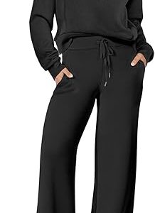 ANRABESS Women 2 Piece Outfits Sweatsuit Oversized Sweatshirt Sweatpants Tracksuit Sweat Lounge Matching Set 2025 Fall Trendy